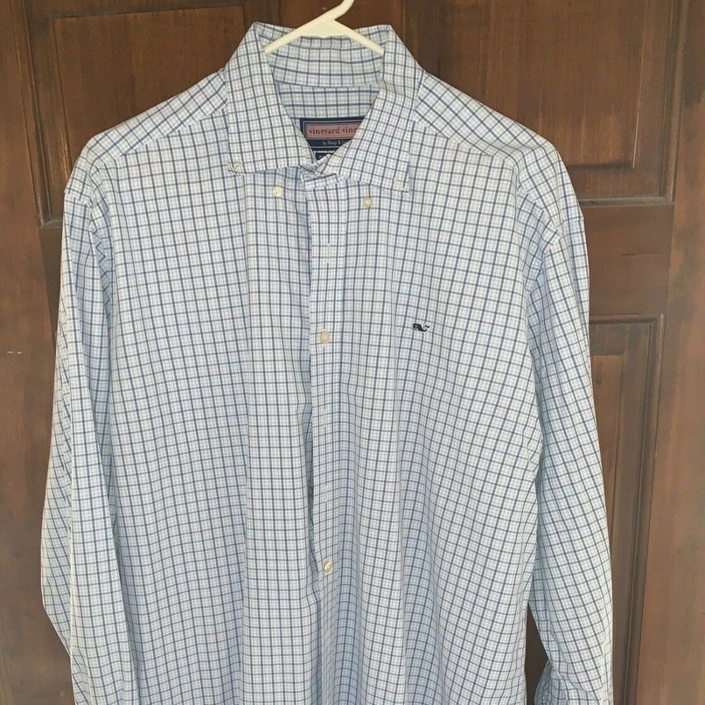 Vineyard Vines Men’s Button Down Whale Shirt Sz L